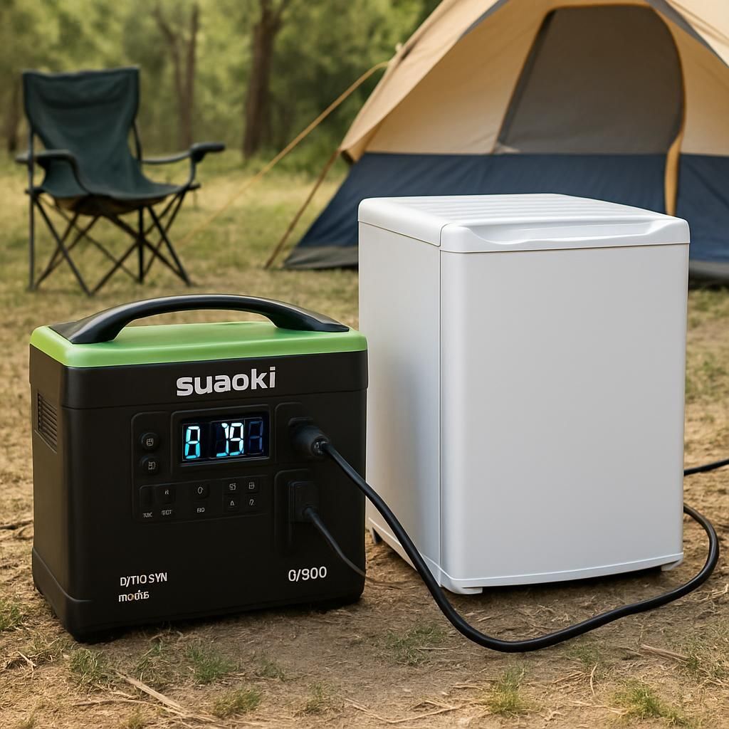 Découvrez la batterie portable Suaoki G1200 de 1200Wh et 332000mAh, équipée d'une sortie AC 1000W pour alimenter vos appareils en toute mobilité.